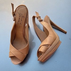 Badgley Mischka Mark & James Tan stiletto Sandals, 8M